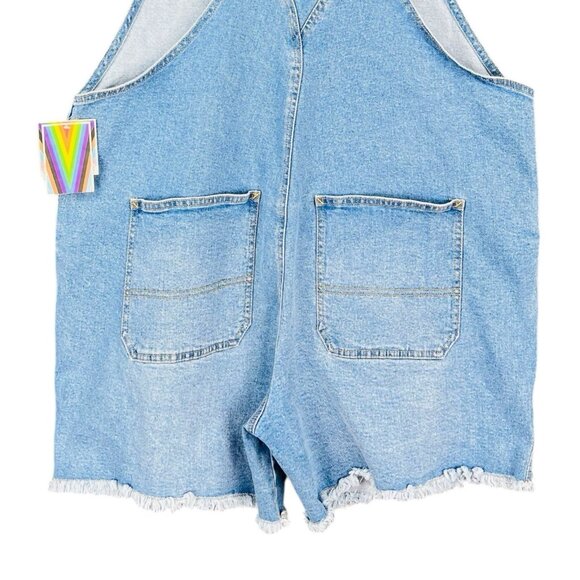 NWT Takepride Women's Blue Rainbow Queen Stretch Denim Shortalls Overalls Sz XXL - Picture 6 of 12